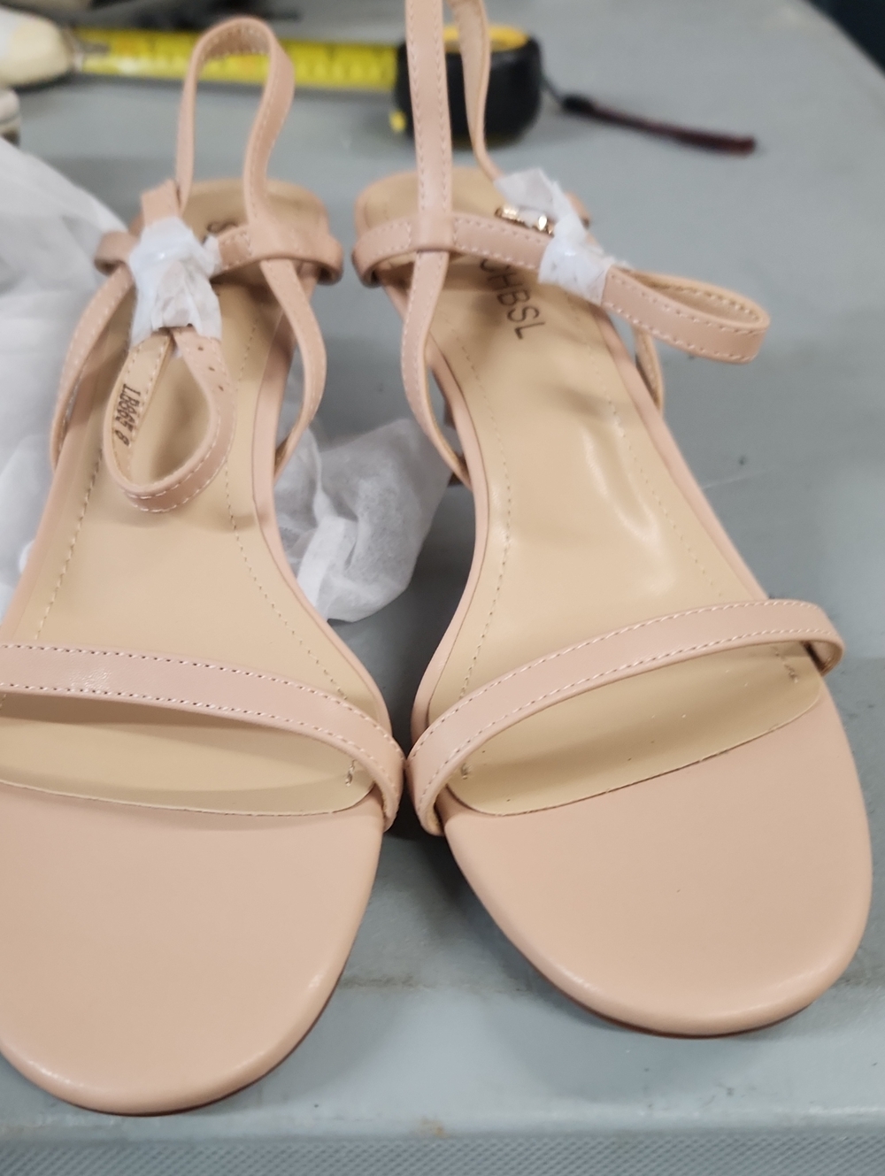 Minimalist Ankle-Strap Sandals in Nude Pink